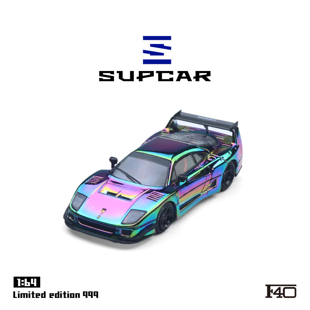 SUPCAR 1/64- Ferrari F40 Silver Plating SC64009 (limit 1 per client)