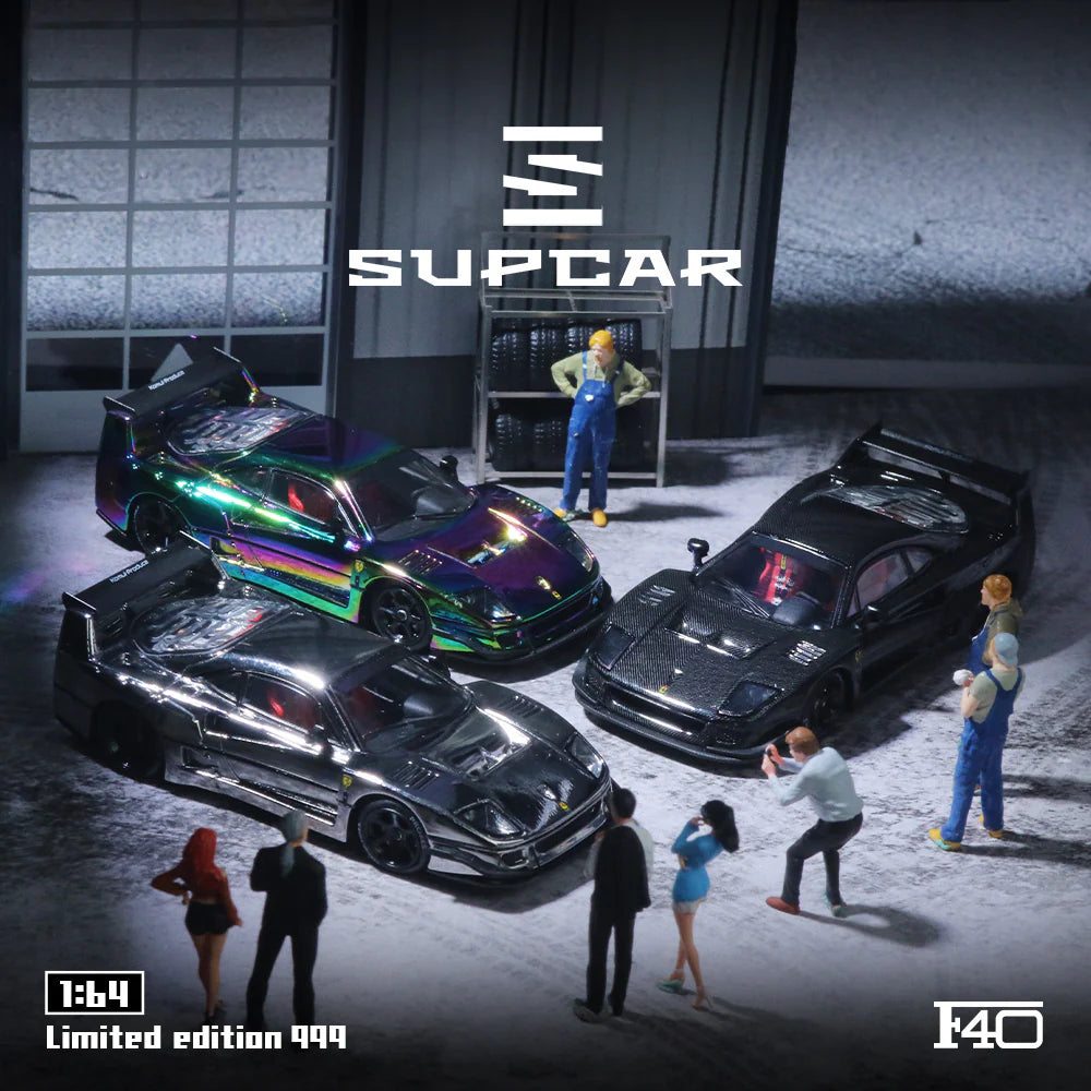 SUPCAR 1/64- Ferrari F40 Silver Plating SC64009 (limit 1 per client)
