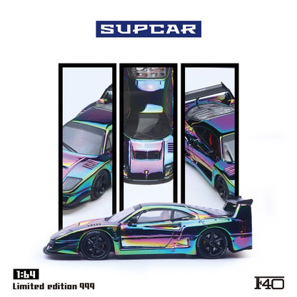 SUPCAR 1/64- Ferrari F40 Silver Plating SC64009 (limit 1 per client)
