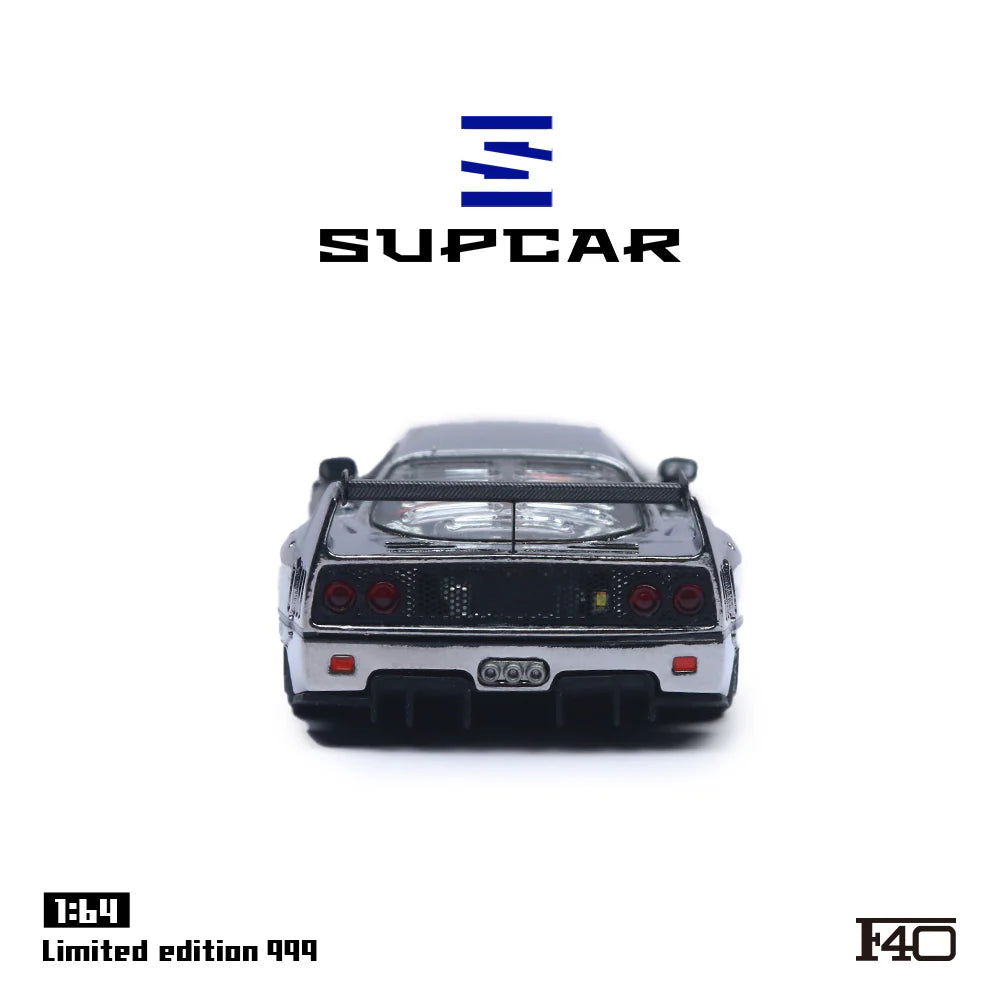 SUPCAR 1/64- Ferrari F40 Silver Plating SC64008 (limit 1 per client)