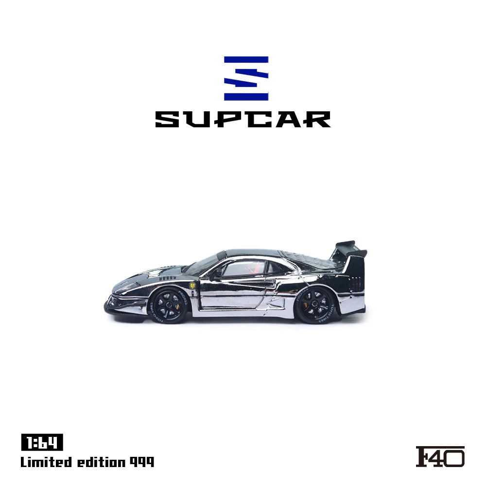 SUPCAR 1/64- Ferrari F40 Silver Plating SC64008 (limit 1 per client)