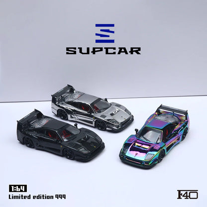 SUPCAR 1/64- Ferrari F40 Silver Plating SC64009 (limit 1 per client)