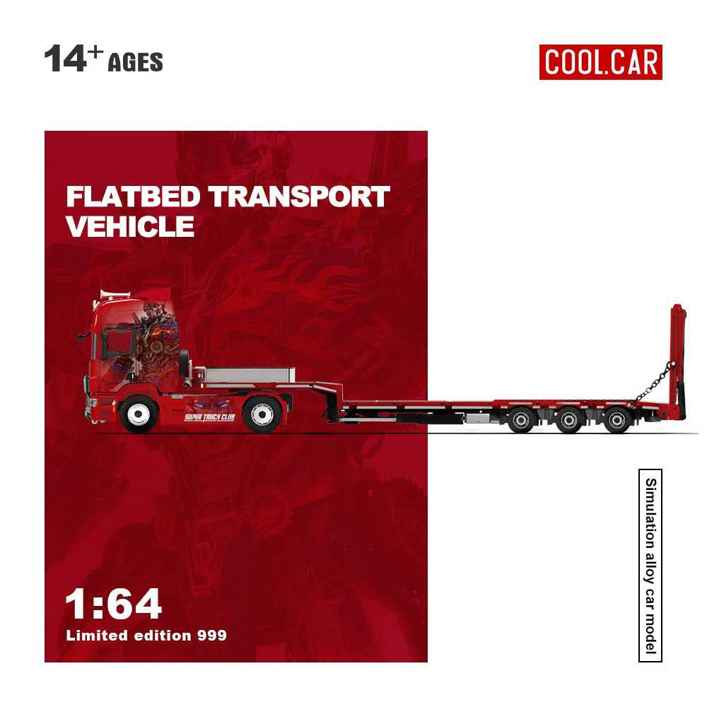 Camion Transporteur à Plateau Scania Optimus Prime Rouge 1:64 – Cool Car CC647504
