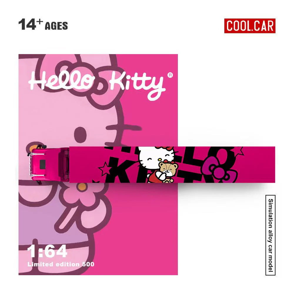 CoolCar 1/64 - Scania Container Truck- DARK PINK HELLO KITTY CC644027
