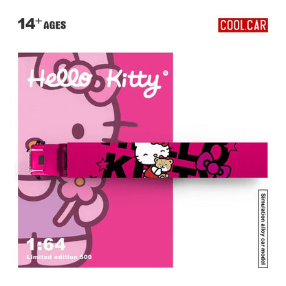CoolCar 1/64 - Scania Container Truck- DARK PINK HELLO KITTY CC644027