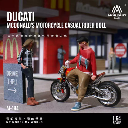 MoreArt 1:64 Ducati McDonald’s Motorcycle Casual Rider Doll – MO222194