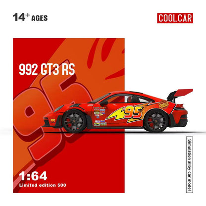 CoolCar 1:64-Porsche 992 GT3 RS- Lightning McQueen CC644647
