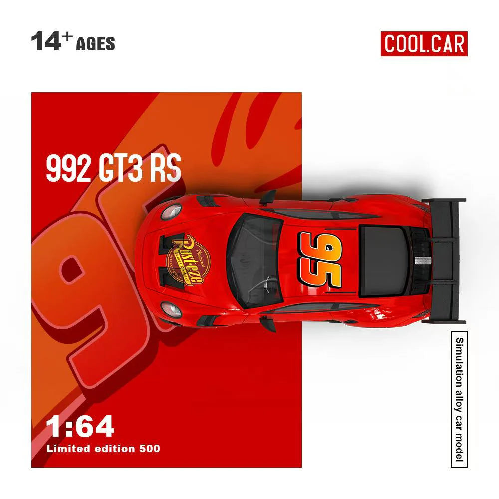 CoolCar 1:64-Porsche 992 GT3 RS- Lightning McQueen CC644647