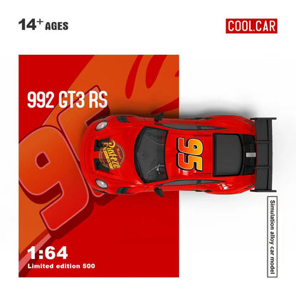 CoolCar 1:64-Porsche 992 GT3 RS- Lightning McQueen CC644647