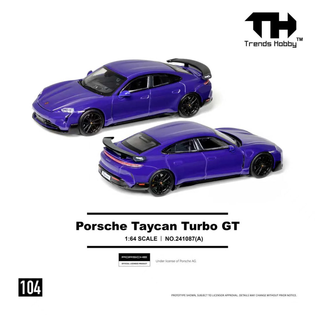 Porsche Taycan Turbo GT Purple 1:64 - Trends Hobby - 241087A