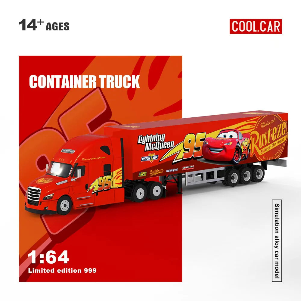Camion conteneur Freightliner Cool Car 1:64 – Livrée Lightning McQueen CC800116