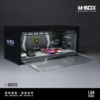 Scène conteneur Lamborghini avec éclairage LED 1:64 – MBOX MB400313