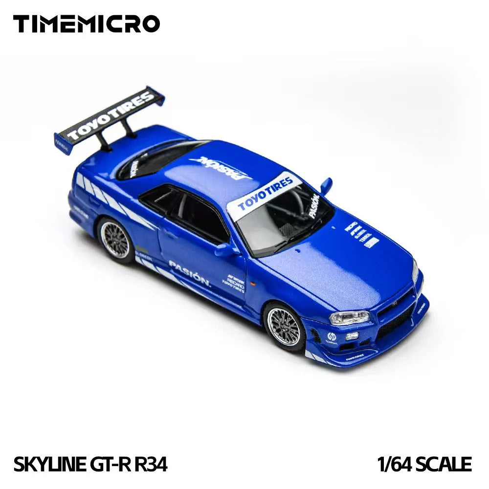 TimeMicro 1:64 Nissan Skyline GT-R R34 – Blue Livery TM800507