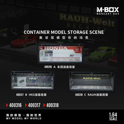Scène de rangement conteneur HKS B avec arrière-plan – MBox 1:64 MB400317