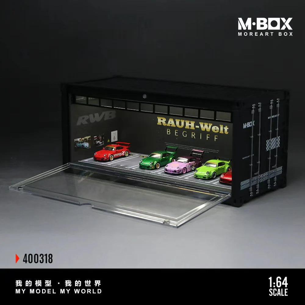 Scène de rangement conteneur RAUH-Welt Porsche C – MBox 1:64 MB400318
