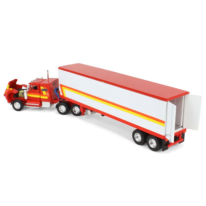 White Western Star 4900 with Vintage Reefer Trailer (Rouge-Orange-Jaune)