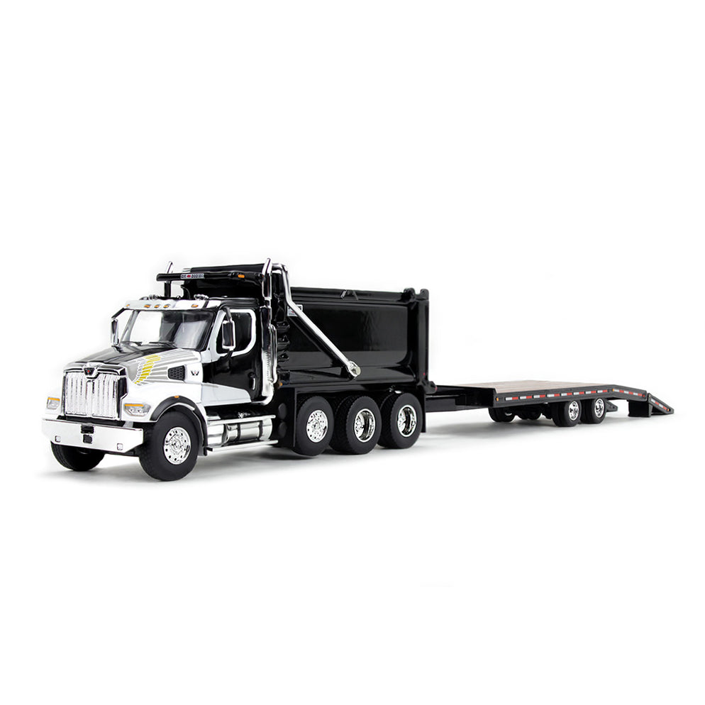 1/64 Black Western Star 49X with Ox Bodies Dump &amp; Beaver Tail Trailer, DCP by First Gear