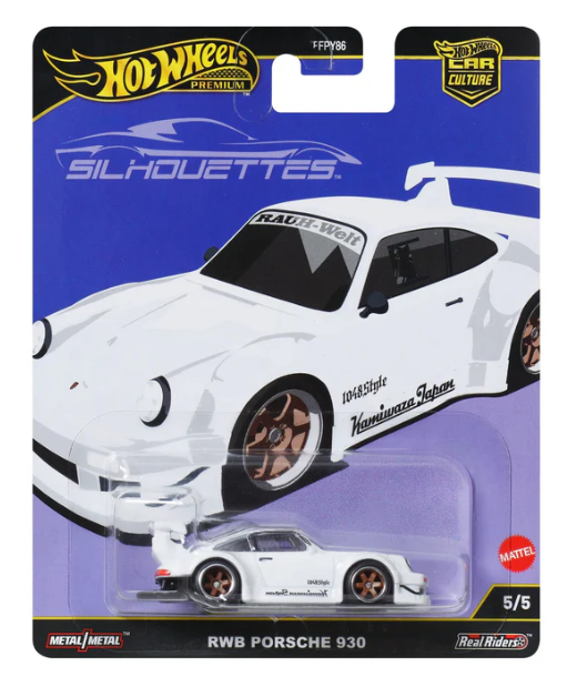 Hot Wheels Premium- Car Cultures 2025-SILHOUETTES SERIES , RWB Porsche 930. 5/5 (JBK58) ***LIMITE UN PAR CLIENT-1 PER CLIENT***