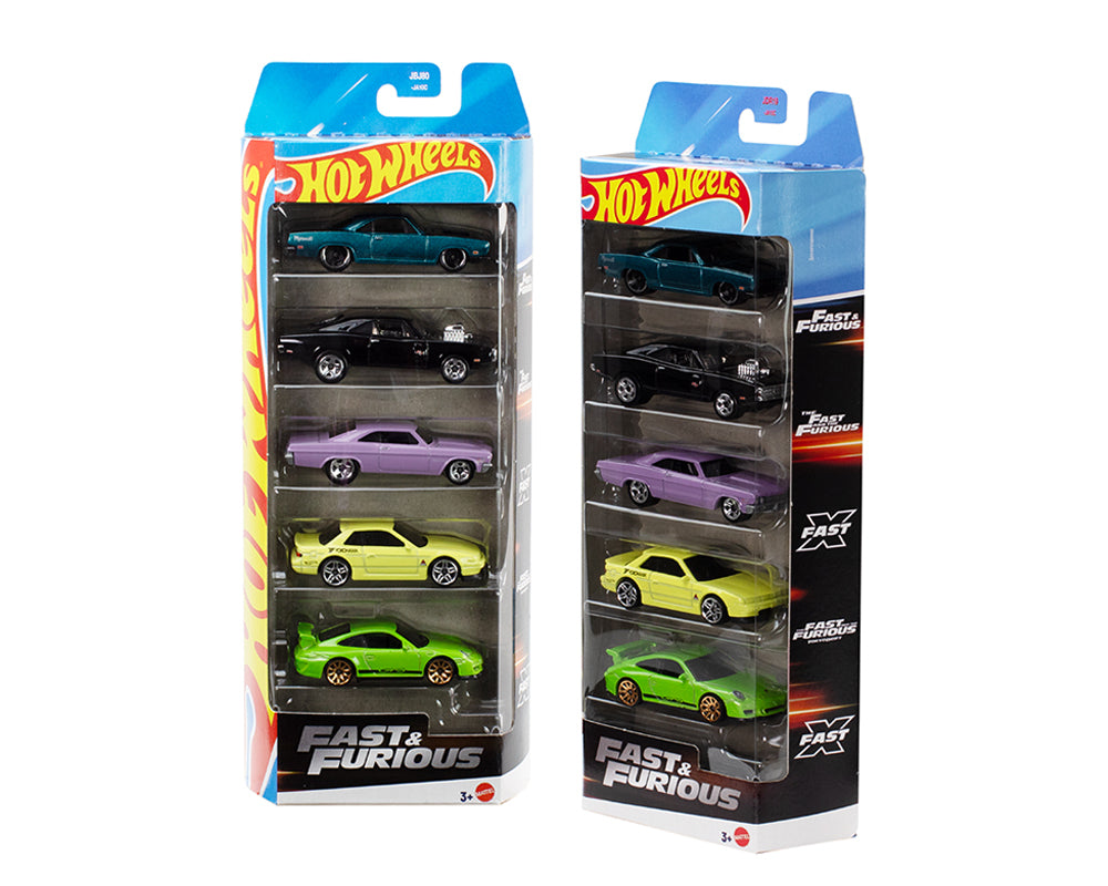 Hot Wheels 1:64 Basic 5 Pack Cars Set Fast &amp; Furious-JDR19