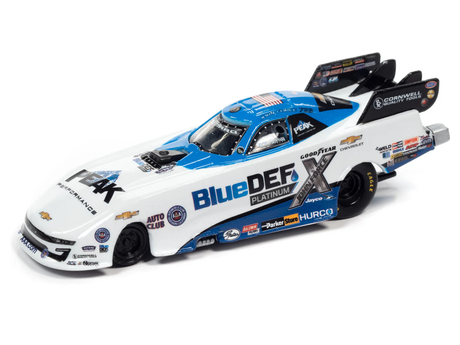 2021 John Force Blue Def Camaro FC (White &amp; Blue w/Race Graphics)