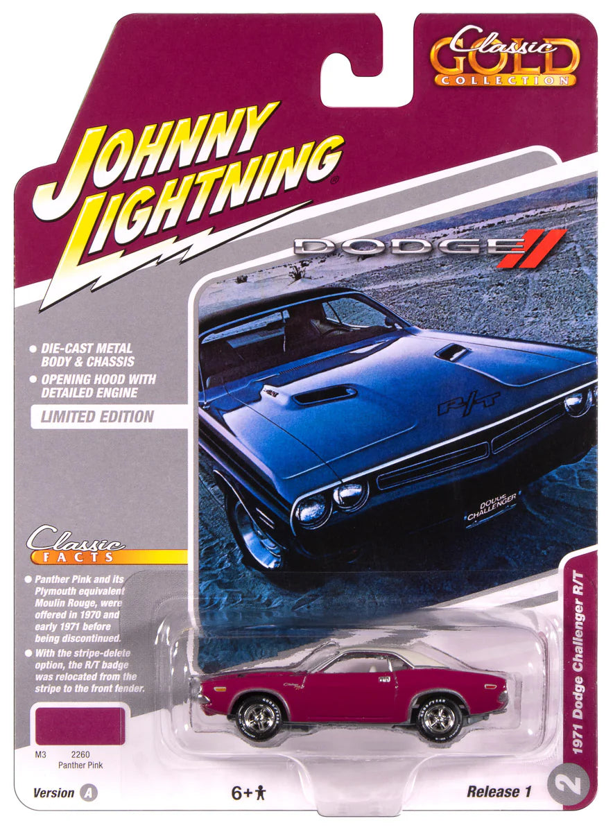 Johnny Lightning-1971 Dodge Challenger R/T (Panther Pink) JLSP417-A