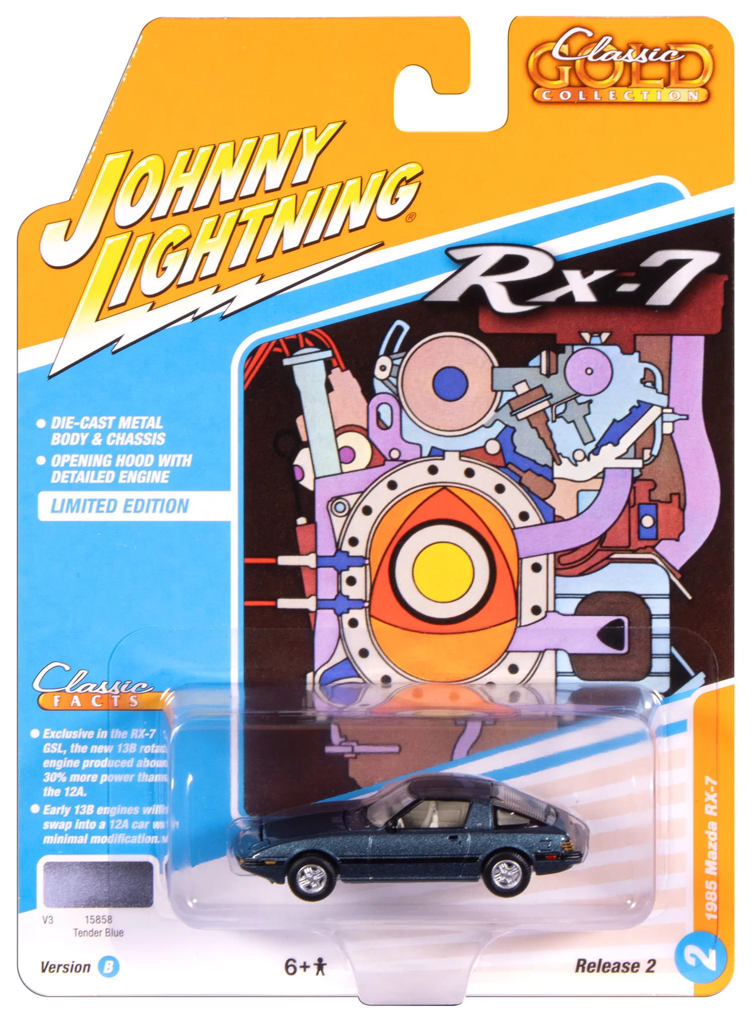 Johnny Lightning-1985 Mazda RX-7 (V3 Tender Blue) JLCG037-5