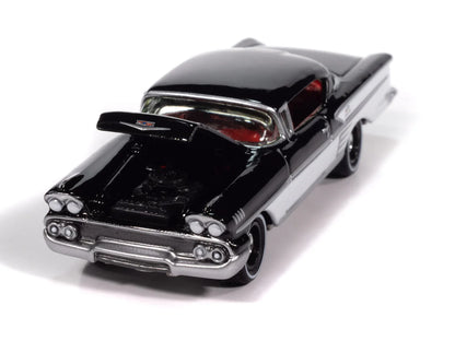 Johnny Lightning-1958 Chevy Impala- (Onyx Black w/ White Sides) JLCT017-6