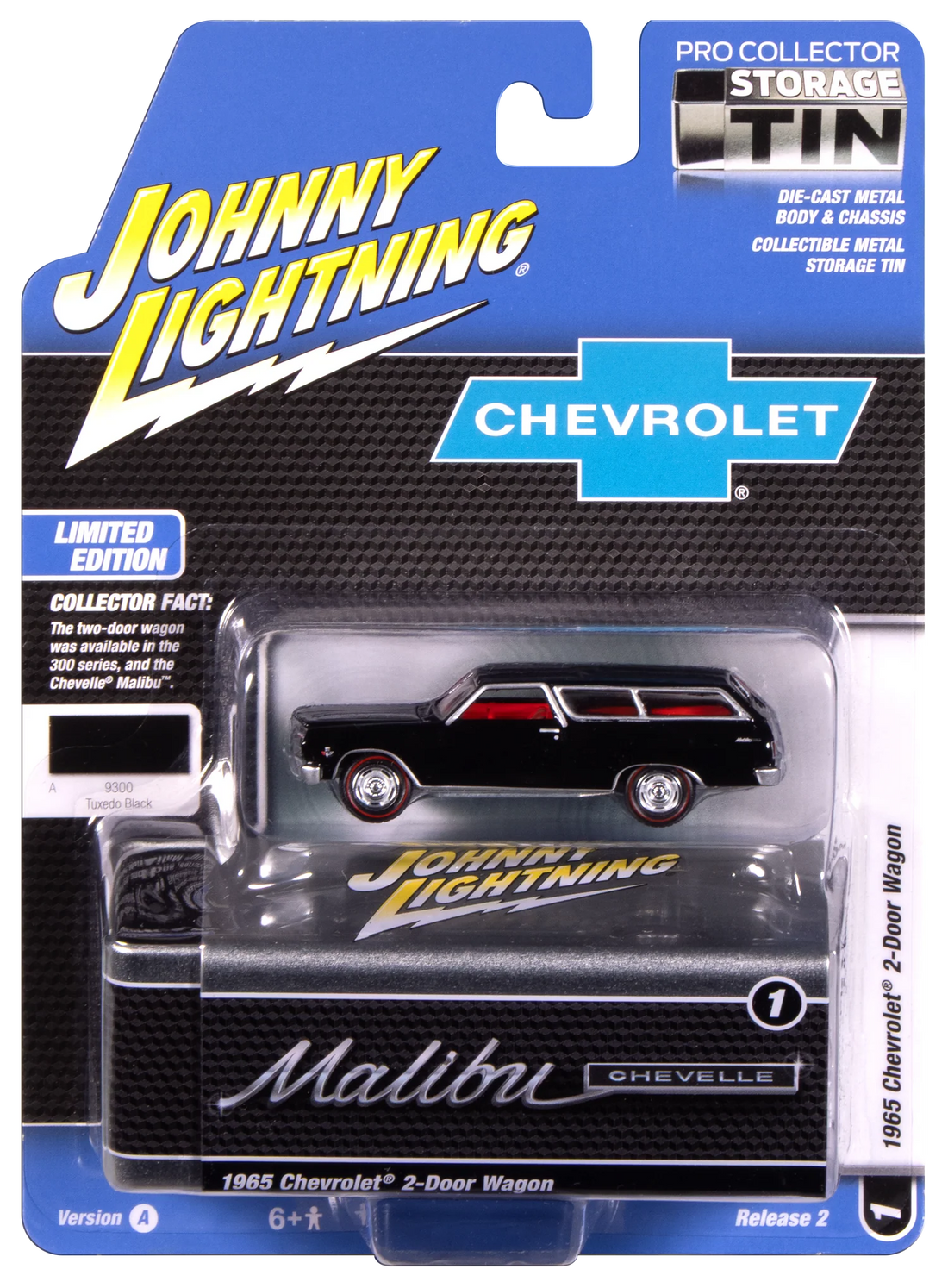 Johnny Lightning-1965 Chevy 2-Door Wagon-(Black) JLCT017-1