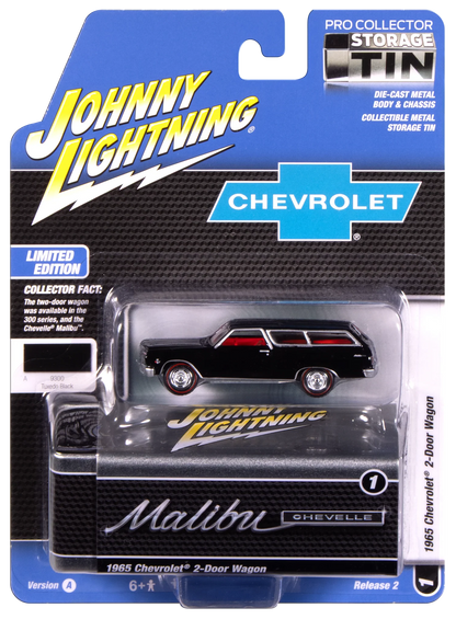 Johnny Lightning-1965 Chevy 2-Door Wagon-(Black) JLCT017-1