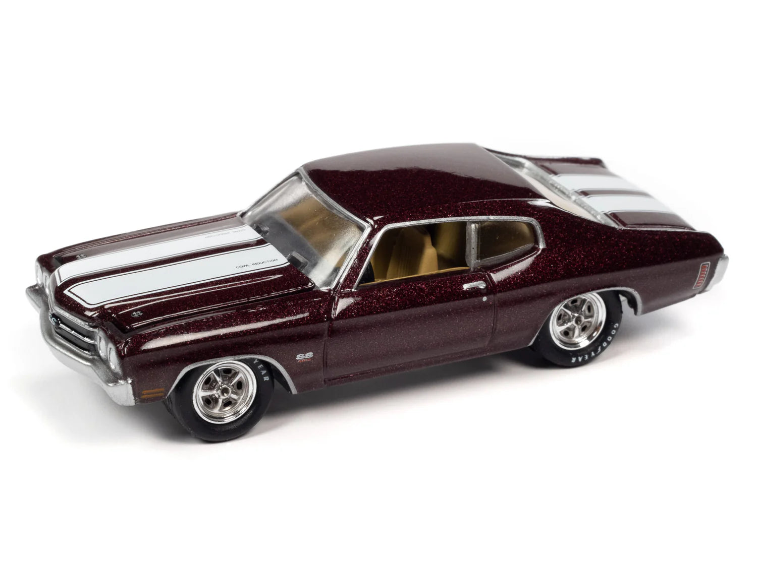 1970 Chevrolet Chevelle SS 454 (Black Cherry w/White Hood &amp; Trunk Stripes)