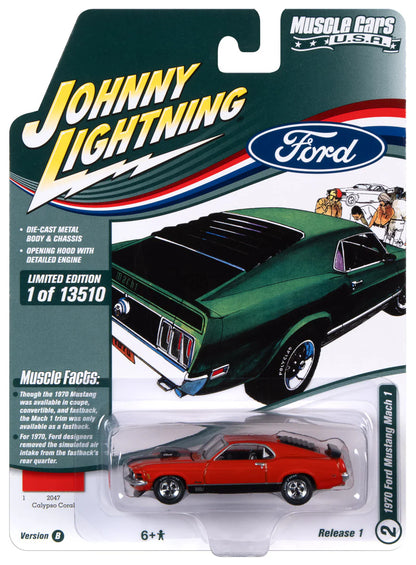 1970 Ford Mustang Mach 1 (Calypso Coral w/Black 428 Hood Stripe)