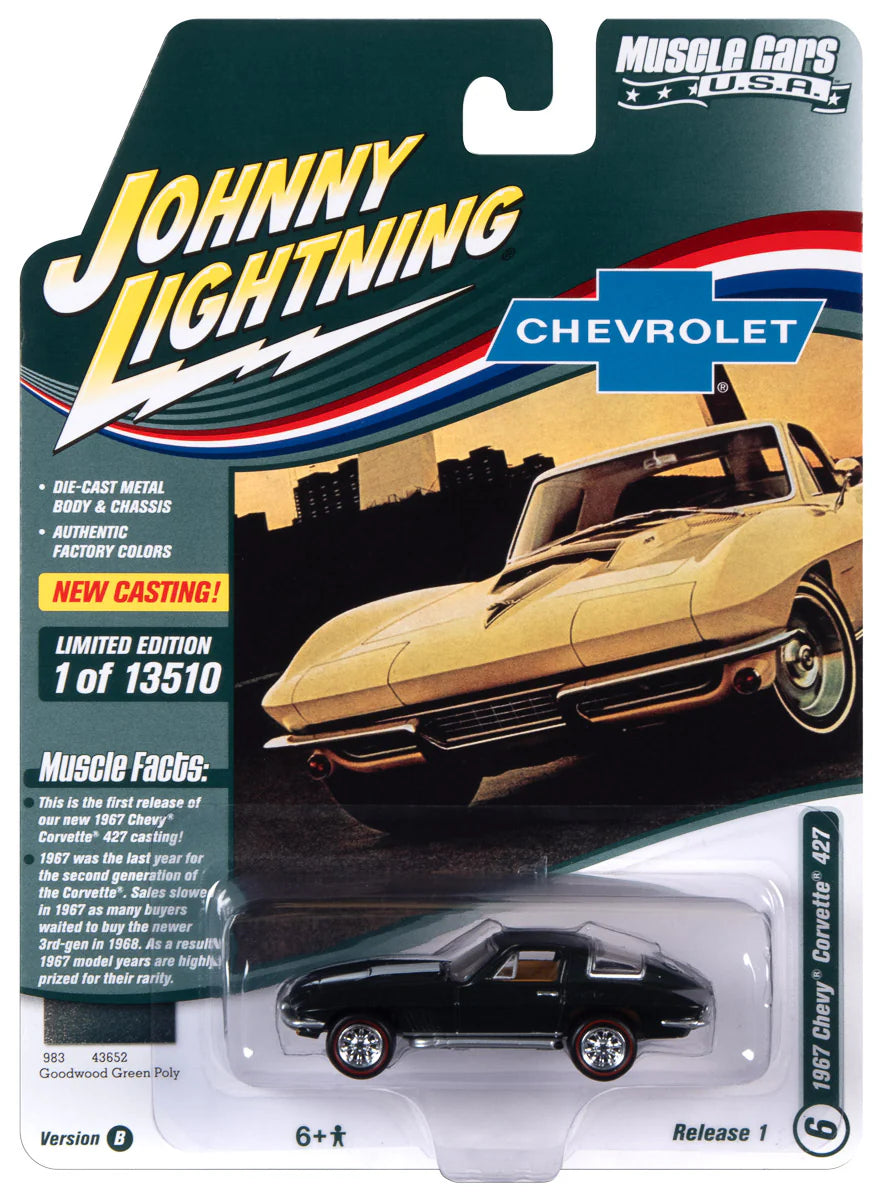 1967 Chevrolet Corvette (Goodward Green Poly w/White Stinger Hood Stripe)