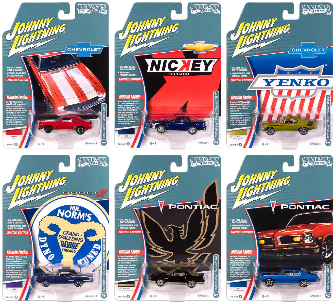 Ensemble-Set-Johnny Lightning-Muscle Cars USA 2025 Release 1 Set B (JLMC034B)
