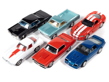 Johnny Lightning 1:64 Muscle Cars 2025 Release 3A – Ensemble de 6 voitures – Mecum Auctions – JLMC035-3A