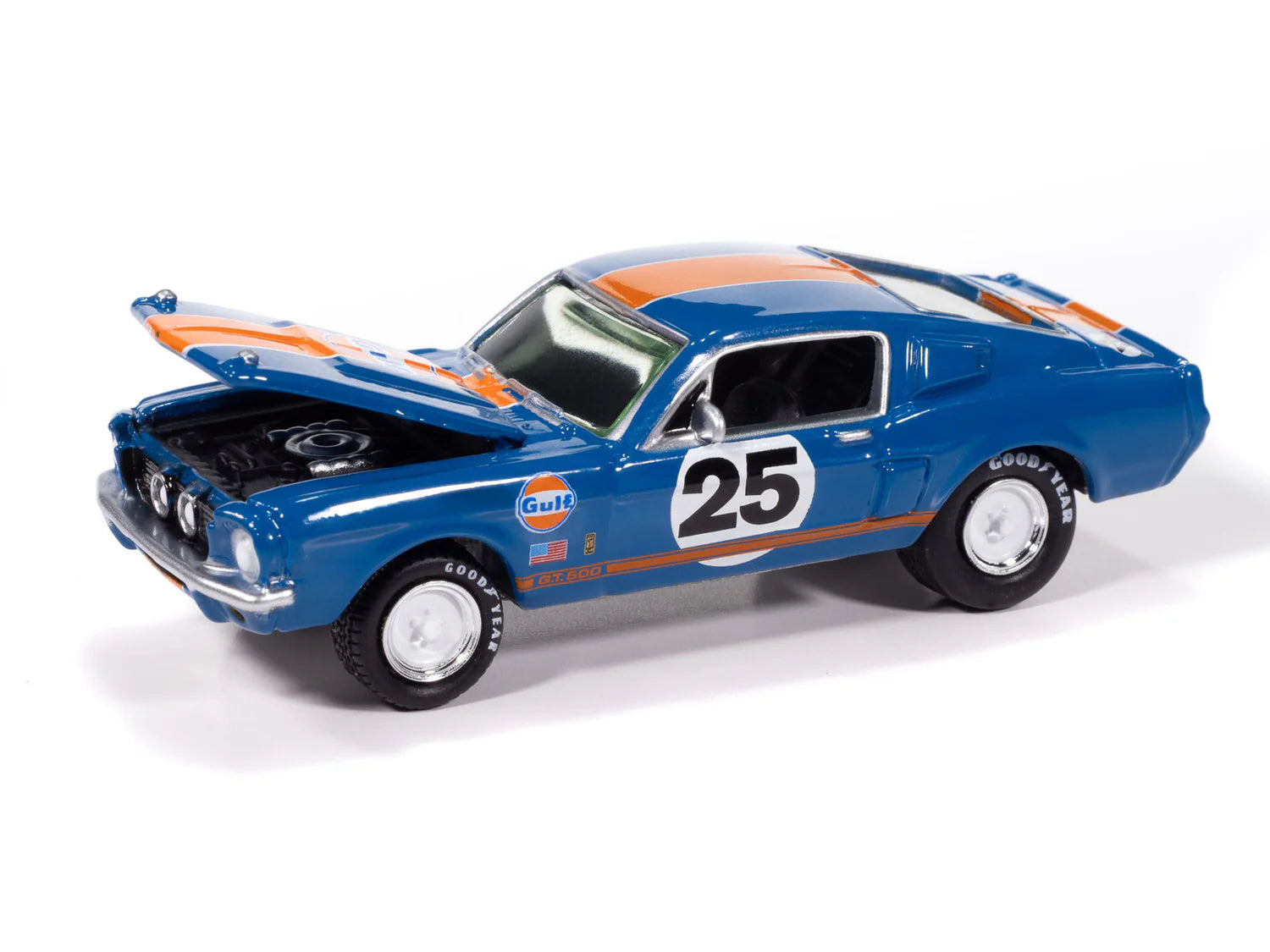 Johnny Lightning-1967 Shelby GT - 00 in Gulf Dark Blue with Orange Stripe (JLMC038-4)