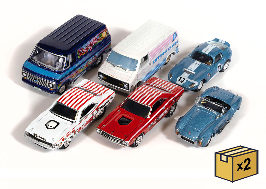Johnny Lightning Twin Pack 2025 Release 1B – 3 Twin Pack Set – 1:64 – JLPK024/24B