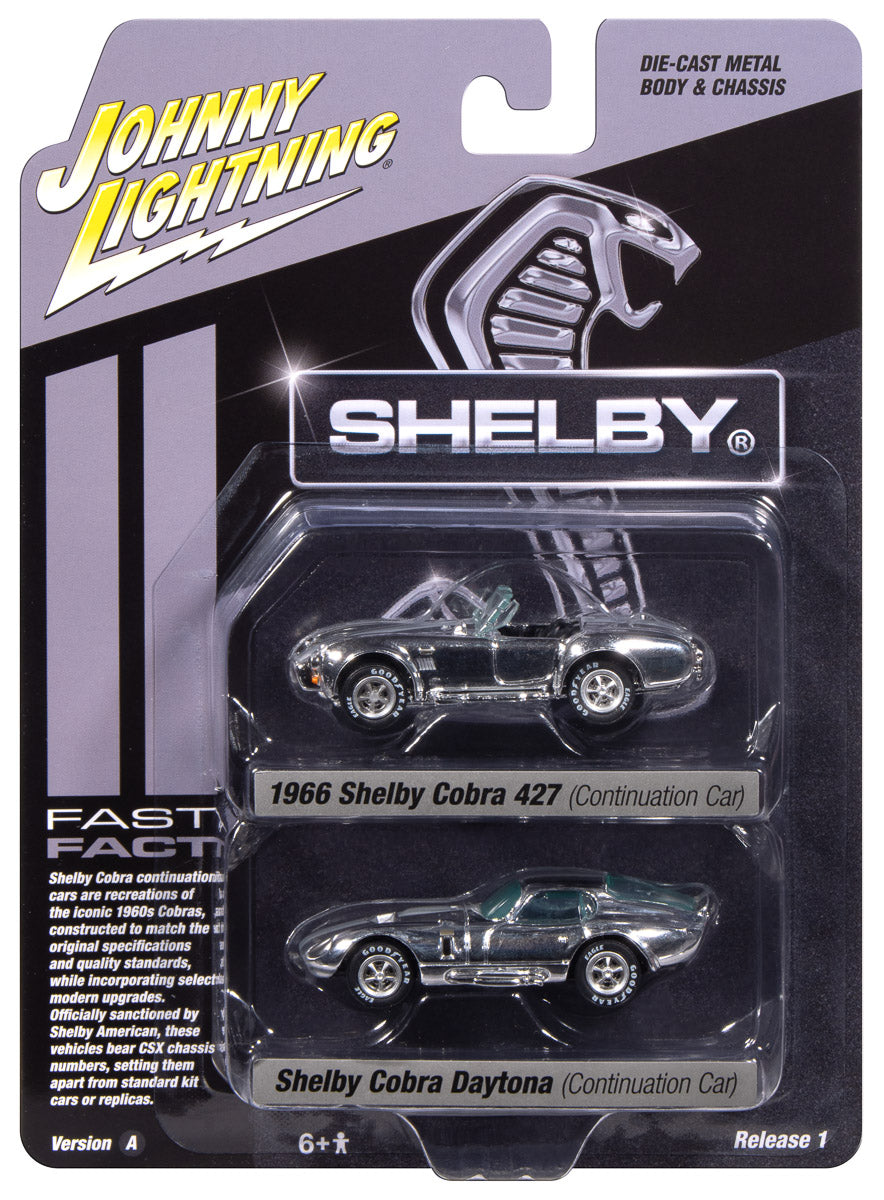 Shelby Cobra &amp; Shelby Cobra Daytona 50th Continuation Cars – Johnny Lightning 1:64 JLPK024SHELBYA