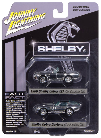 Shelby Cobra &amp; Shelby Cobra Daytona 50th Continuation Cars – Johnny Lightning 1:64 JLPK024SHELBYA