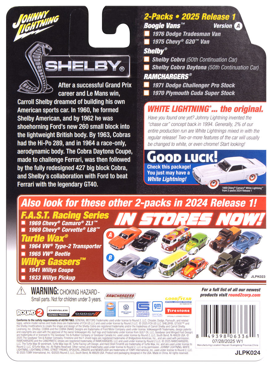 Shelby Cobra &amp; Shelby Cobra Daytona 50th Continuation Cars – Johnny Lightning 1:64 JLPK024SHELBYA