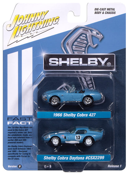 1966 Shelby Cobra 427 &amp; Shelby Cobra Daytona CSX2299 – Johnny Lightning Twin Pack 1:64 – JLPK024SHELBYB
