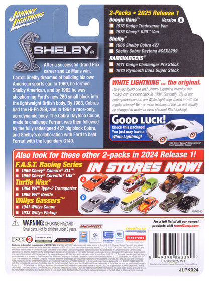 1966 Shelby Cobra 427 &amp; Shelby Cobra Daytona CSX2299 – Johnny Lightning Twin Pack 1:64 – JLPK024SHELBYB