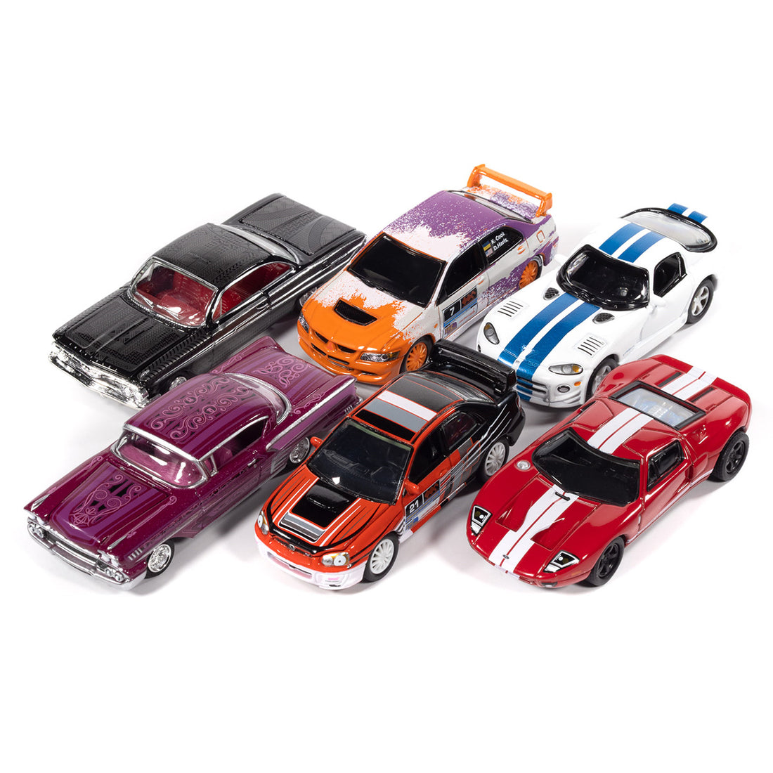 Johnny Lightning 1:64 Twin Pack 2026 Release 1 Version B – Ensemble de 3 Blisters / 6 Voitures – JLPK025-1B
