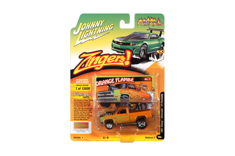 Johnny Lightning 1:64 1981 Chevrolet Silverado 10 Fleet Side Zinger Metallic Orange - Street Freaks - JLSF021-3B-1