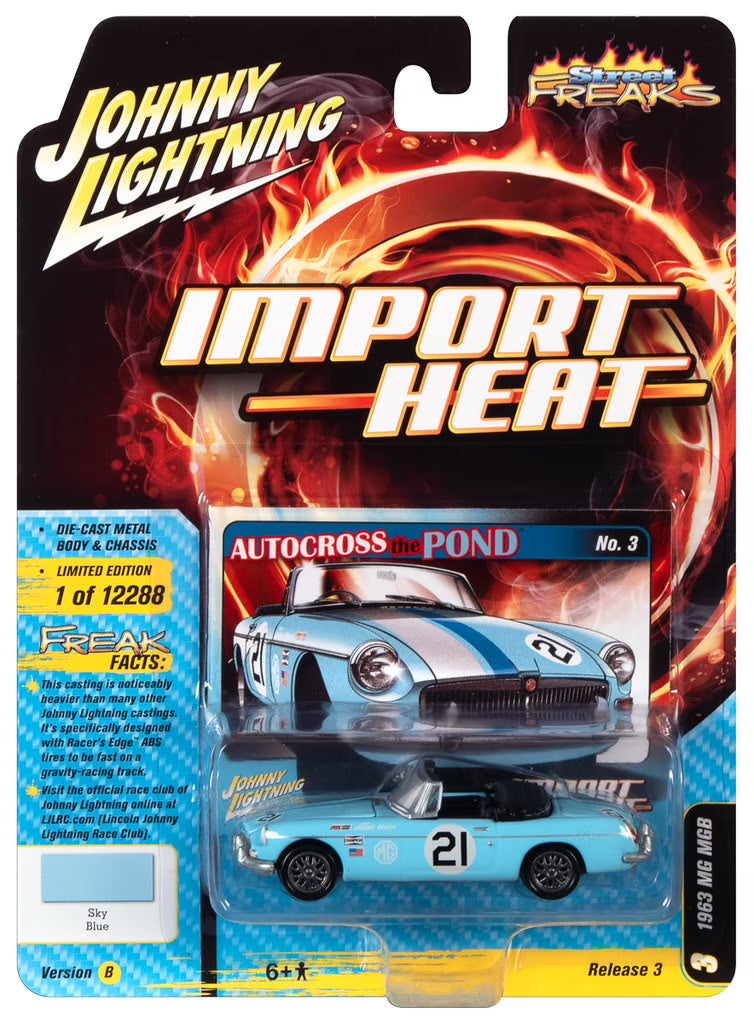 Johnny Lightning 1:64 1963 MGB Import Heat Sky Blue - Street Freaks - JLSF021-3B-3
