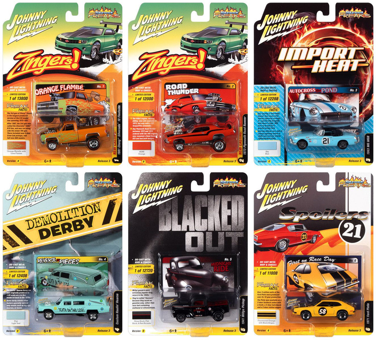 Johnny Lightning 1:64 Street Freaks 2021 Release 3B Set - JLSF021-3B