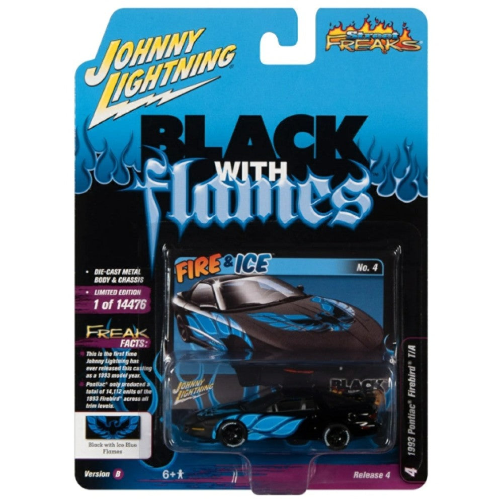 Johnny Lightning 1:64 1993 Pontiac Firebird T/A Black with Blue Flames - Street Freaks - JLSF022-4B-4