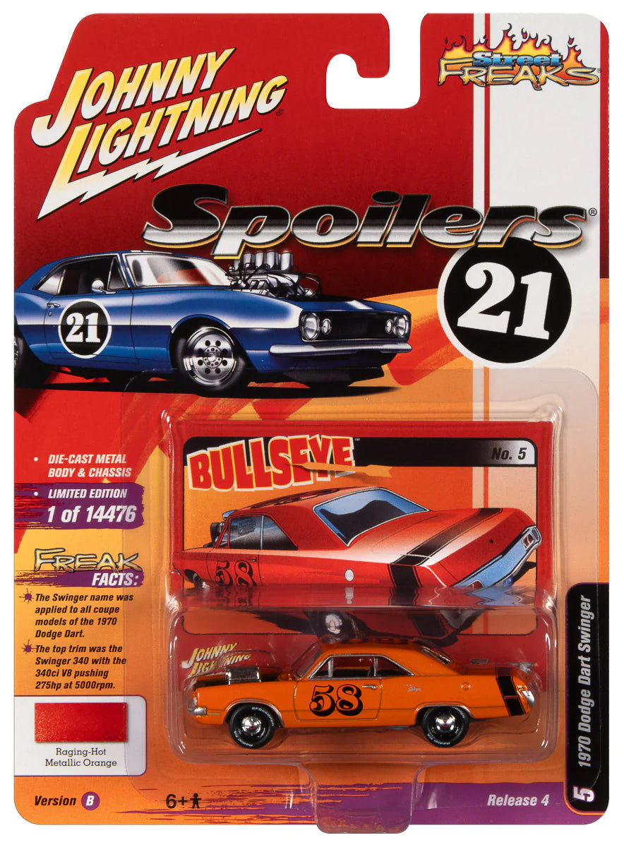 Johnny Lightning 1:64 1970 Dodge Dart Spoilers Metallic Red-Orange - Street Freaks - JLSF022-4B-5