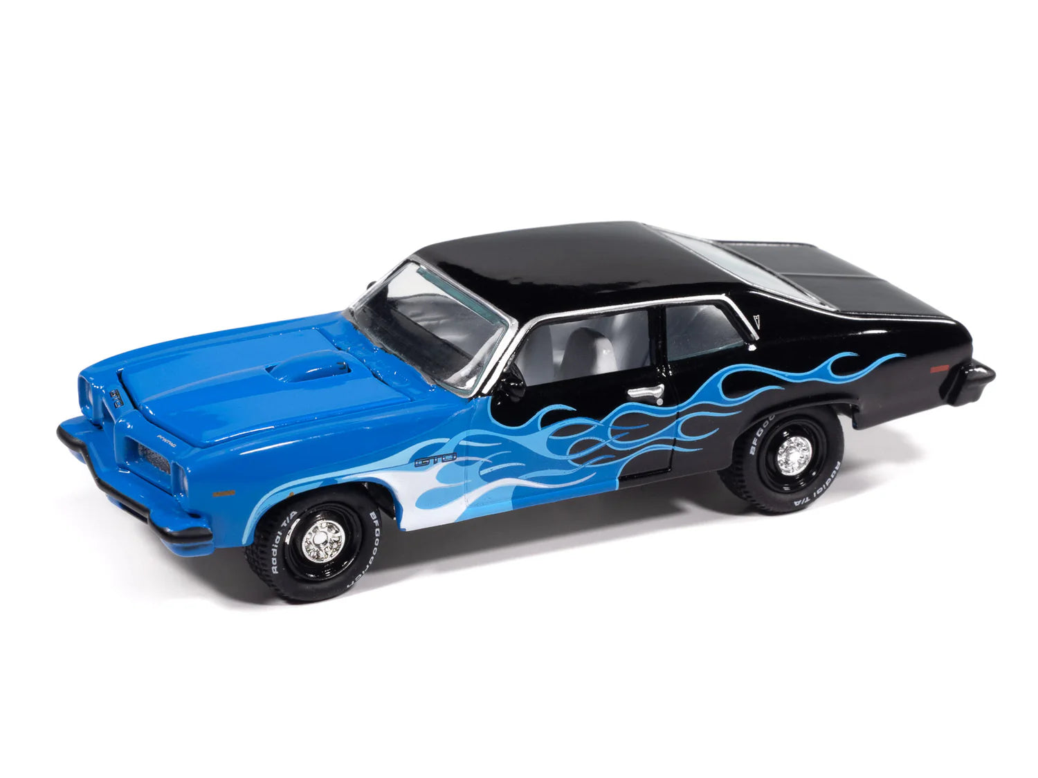 Johnny Lightning- 1974 Pontiac GTO (Black/Shades of Blue) JLSP405B
