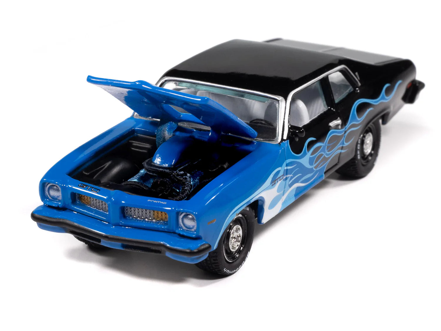 Johnny Lightning- 1974 Pontiac GTO (Black/Shades of Blue) JLSP405B