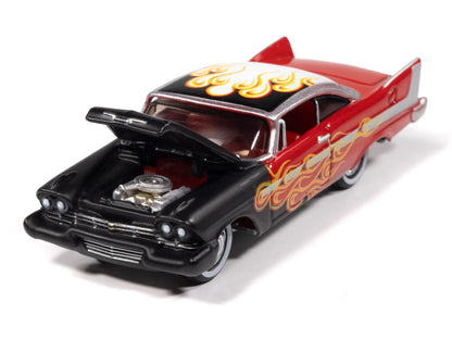 Johnny Lightning- 1958 Plymouth Fury Kustomized (Flat Black/Flames to Red) JLSP416A